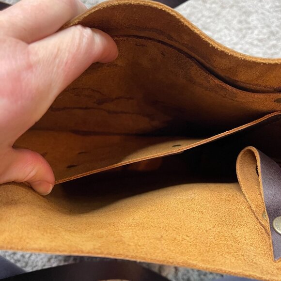 Portland Leather Compant Brown Leather Medium Tote Shoulder Bag - Picture 4 of 8